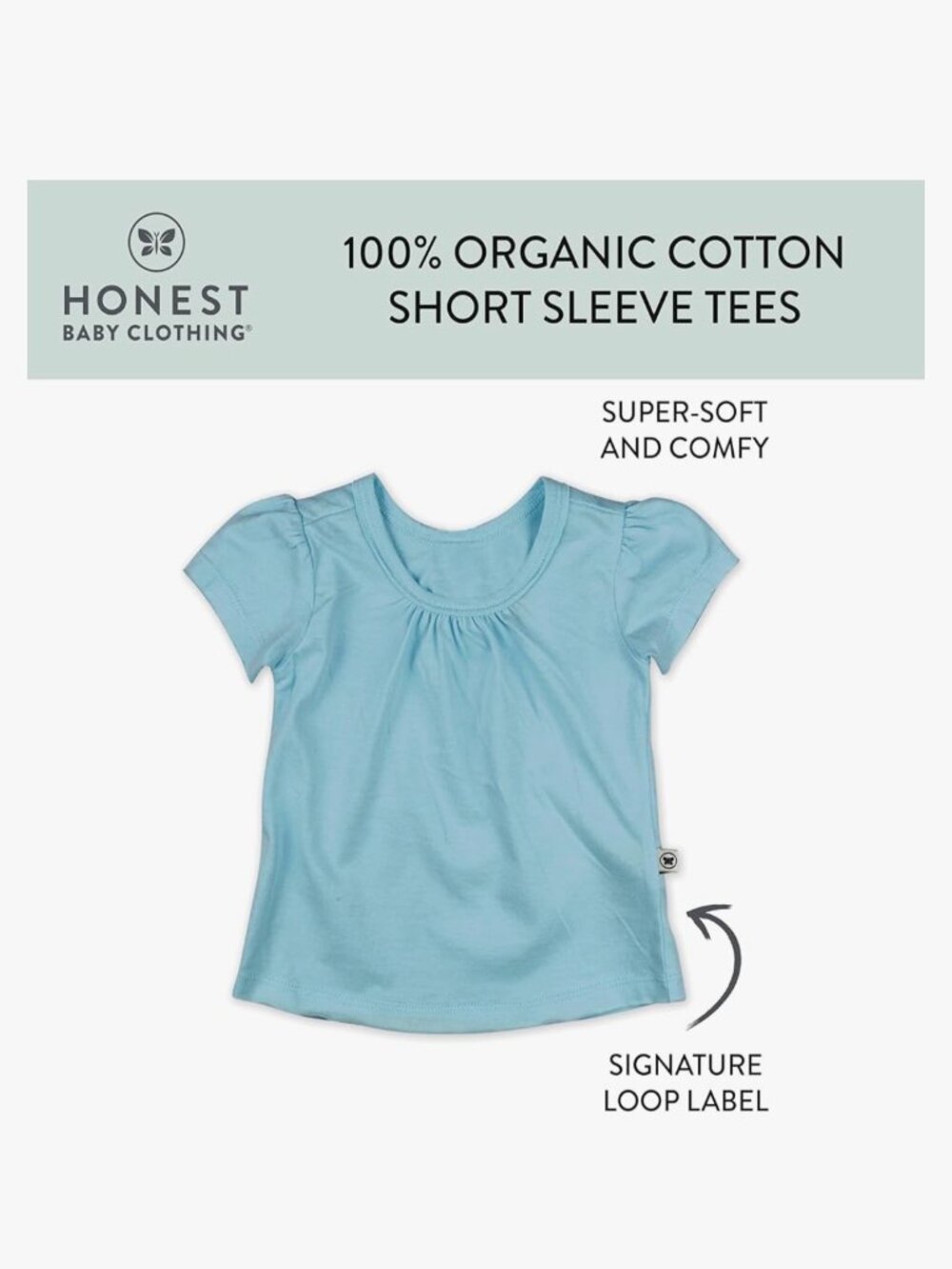 Girls 3T HonestBaby 100% Organic Cotton Toddler 10-Pack Puff Sleeve T-Shirts - Picture 3 of 11